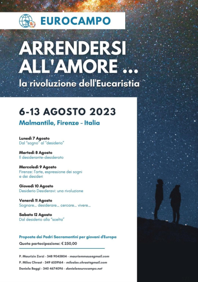 Eurocamp 2023: per risvegliare il “desiderio” dalla lettera apostolica “Desiderio Desideravi” di Papa Francesco
